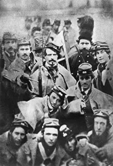 Ambrotype: Soldiers from Richmond Grays at the execution