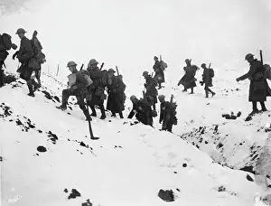 Bazentin: Soldiers in snow in 1917