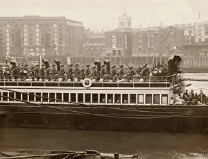 Lifebelt: Soldiers on a Thames ferry
