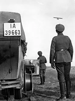 Forbidden: Soldiers watch a glider