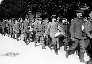 Recovered: Soldiers on their way to the front, 1914
