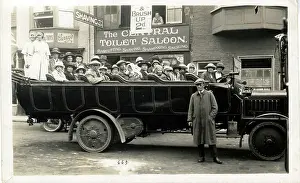 Charabanc: Solid Tyred ThornycroftLeyland Charabanc, Market Place, Sali