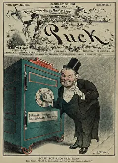 Tammany: SOLID FOR ANOTHER YEAR, 1884 cartoon of John
