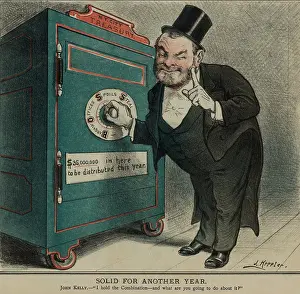 Tammany: SOLID FOR ANOTHER YEAR, 1884 cartoon of John
