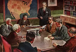 Executives: Somber Business Meeting