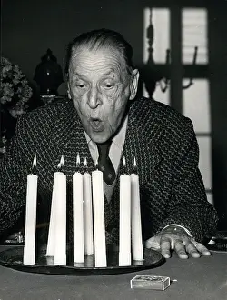 Maugham: Somerset Maugham, English writer, 88th birthday, France