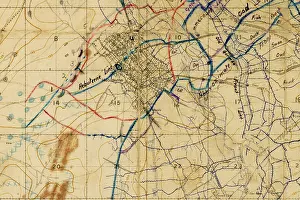 Hebuterne: Somme Map of trenches on the battlefield during WWI