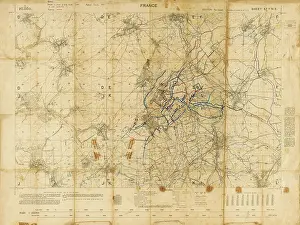 Hebuterne: Somme Map of trenches on the battlefield during WWI
