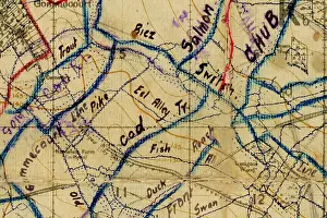 Chub: Somme Map of trenches on the battlefield during WWI