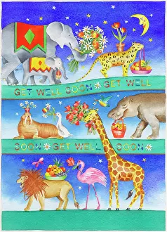 Walrus: Get Well Soon ? animals bringing flowers & fruit