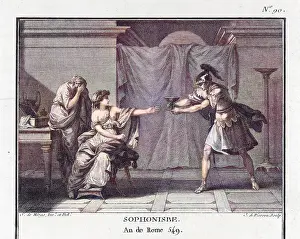 Numidian: Sophonisba taking poison to avoid humiliation by Rome