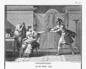 Numidian: Sophonisba taking poison to avoid humiliation by Rome
