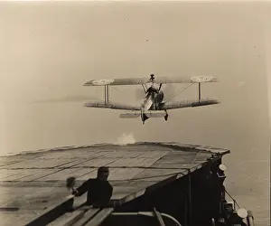 Pegasus: A Sopwith 2F1 Camel takes-off from HMS Pegasus
