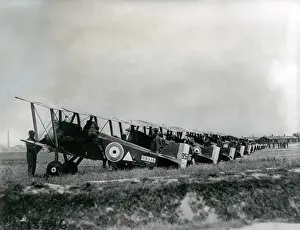 Usas: Sopwith Camel biplanes on an airfield, WW1