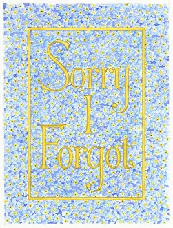 Sorry: Sorry I Forgot on background of forget-me-nots