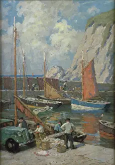 Terrick: Sorting the Catch ' harbour scene