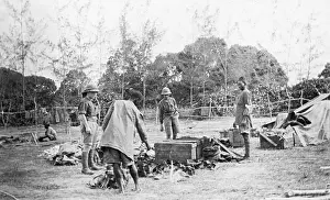 Sorting: Sorting medical supplies, Schaedel's Farm, Lindi, WW1