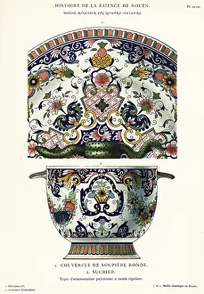 Auguste Le Brument: Soup-tureen lid and sugar box, Rouen