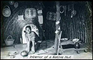 Kwazulu: South Africa - Interior of a Native Hut