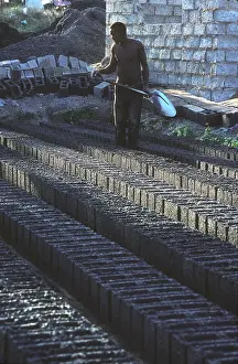 Brickmaking: South Africa, RDP construction. bricks brick making