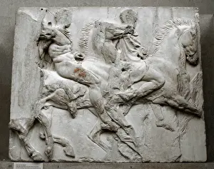 Parthenon: South Frieze of the Parthenon. The Acropolis, Athens, Greece