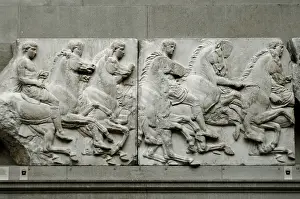 Parthenon: South Frieze of the Parthenon. The Acropolis, Athens, Greece