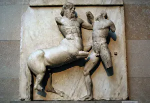 Parthenon: South metope XXXII. Parthenon marbles depicting part of the