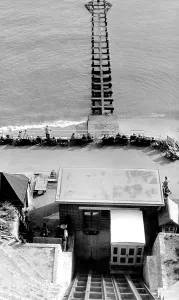 Southbourne: Southbourne, the Cliff Railway c1955