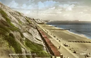Breakers: Southbourne Cliffs showing Isle of Wight