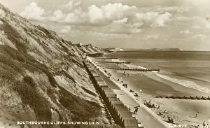 Breakers: Southbourne Cliffs, with view of the Isle of Wight