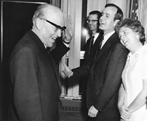 Bushs: Soviet UN Ambassador Jacob Malik welcomes George
