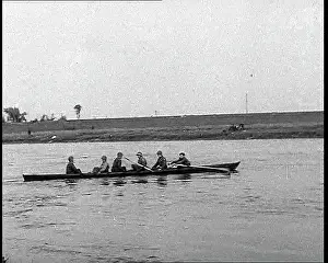 Soviet and American Soldiers Rowing Together