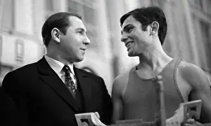 Amateur: Soviet boxer Dmitry Kalmykov winning Popenchenko