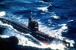 Foxtrot: A Soviet-built Cuban patrol submarine underway. ?
