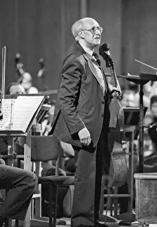 Cellist: Soviet cellist Mstislav Rostropovich rehearsal