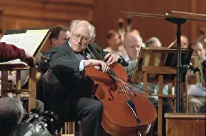Mstislav: Soviet cellist Mstislav Rostropovich rehearsal