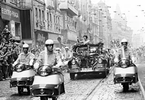 Greets: Soviet cosmonaut V. Tereshkova visits Czechoslovakia