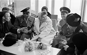 Journalists: Soviet cosmonauts at Vnukovo airport