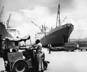 Freighters: Soviet freighter in Santiago de Cuba harbour