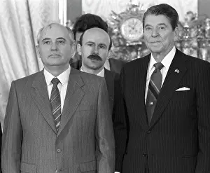 Interpreter: Soviet leader Gorbachev and US President Reagan