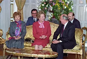 Welcomed: Soviet leader Gorbachev and United Kingdom Prime