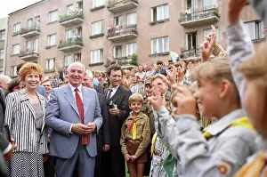 Welcomed: Soviet leader Mikhail Gorbachev in Krakow, 1988