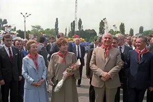 Welcomed: Soviet leader Mikhal Gorbachev in Bucharest, 1987