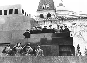 Marxists: Soviet leaders on Lenin's tomb during for the 19th