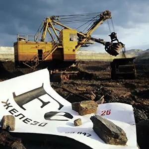 Excavator: Soviet Lebedinsky GOK plant iron ore mine, 1982