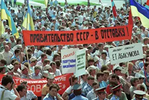 Strikes: Soviet miners general strike in Ukraine, 1990
