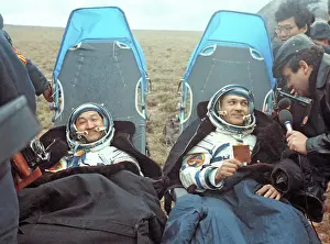 Dzhanibekov: Soviet-Mongolian Soyuz-39 space crew landing in