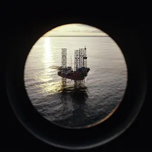 Sakhalin: Soviet Okha floating rig near Sakhalin, 1983