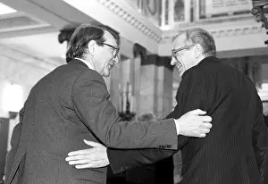 Sagdeev: Soviet physicists Vitaly Goldansky and Roald Sagdeev, 1989