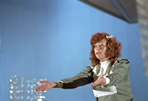 Songs: Soviet pop singer Alla Pugacheva performing, 1983